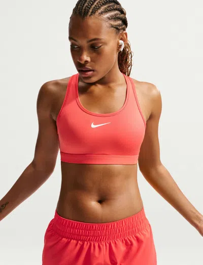 Nike Women's Swoosh Medium Support Sports Bra In Red