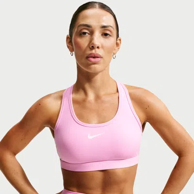 Nike Women's Swoosh Medium-support Padded Sports Bra In Pink
