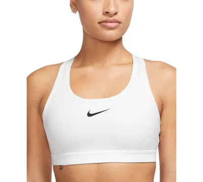 Nike Swoosh Womens Medium Support Sports Bra Dx6821 In White
