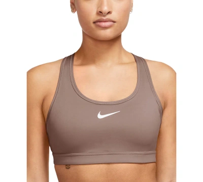 Nike Women's Swoosh Padded Medium-impact Sports Bra In Smokey Mauve