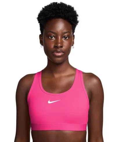 Nike Women's Swoosh Padded Sports Bra In Hyper Pink,white