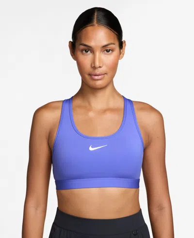 Nike Women's Swoosh Padded Sports Bra In Purple
