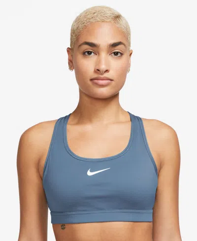 Nike Women's Swoosh Padded Sports Bra In Blue