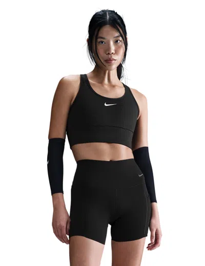 Nike Swoosh Medium Support Sports Bra In Black