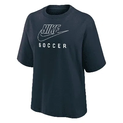 Nike Women's Swoosh Soccer Boxy T-shirt In Blue