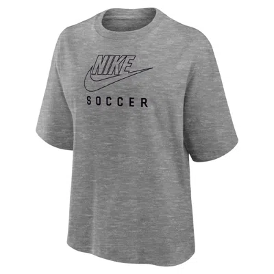 Nike Women's Swoosh Soccer Boxy T-shirt In Grey