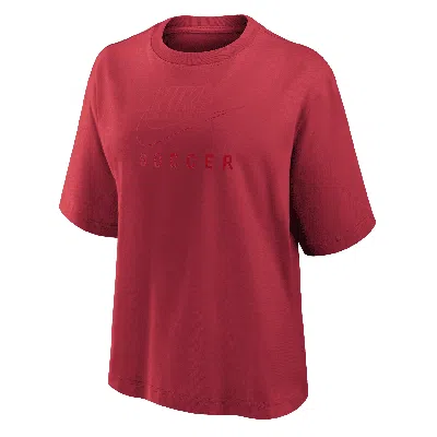 Nike Women's Swoosh Soccer Boxy T-shirt In Red