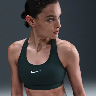 Nike Women's Swoosh  Support Padded Sports Bra In Green