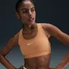 Nike Women's Swoosh Medium Support Padded Sports Bra In White/copper Moon