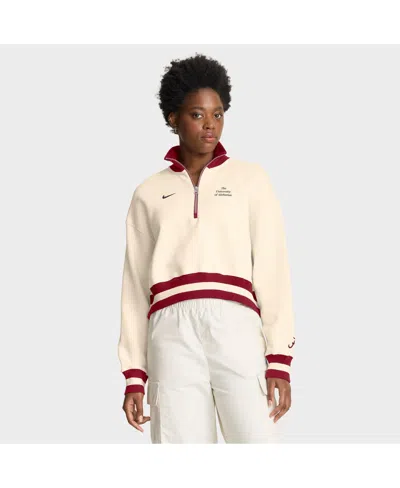 Nike Tan Alabama Crimson Tide Legacy Half-zip Sweatshirt In Red