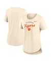 Nike Women's Tan Clemson Tigers Script Logo Tri-blend T-shirt In Tan