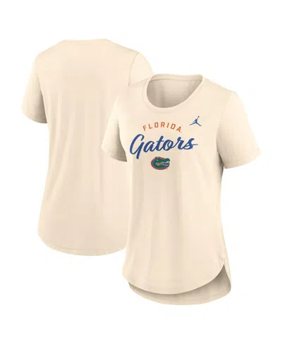 Nike Women's Tan Florida Gators Script Logo Tri-blend T-shirt