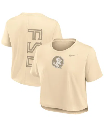 Nike Women's Tan Florida State Seminoles Performance Cropped T-shirt