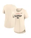 Nike Women's Tan Georgia Bulldogs Script Logo Tri-blend T-shirt In Tan