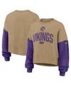 Nike Women's Tan Minnesota Vikings Oversized Rewind Pullover Sweatshirt In Brown
