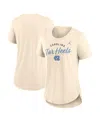Nike Women's Tan North Carolina Tar Heels Script Logo Tri-blend T-shirt In Tan