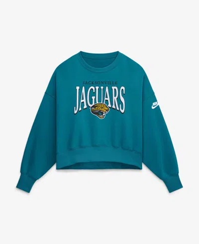 Nike Women's Teal Jacksonville Jaguars Oversized Phoenix Fleece Sweatshirt In Black