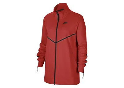 Pre-owned Nike Women's Tech Fleece Full Zip Sweatshirt In Red
