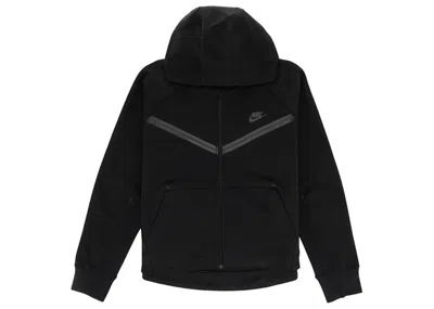 Pre-owned Nike Women's Tech Fleece Windrunner Full Zip Hoodie In Black