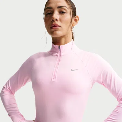 Nike Women's Tempo Dri-fit Fitted 1/2-zip Running Top In Pink