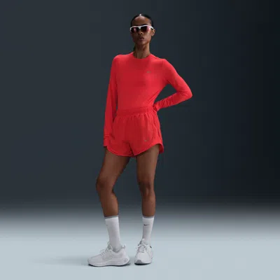 Nike Women's Tempo Dri-fit Mid-rise Brief-lined Running Shorts In Red