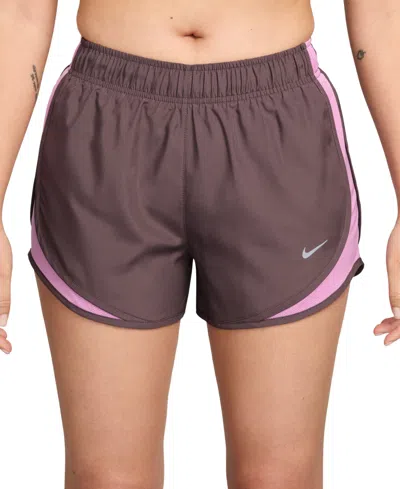 Nike Women's Tempo Dri-fit Mid Rise Running Shorts In Brown