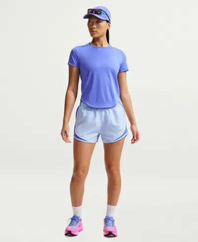 Nike Women's Tempo Dri-fit Mid Rise Running Shorts In Blue
