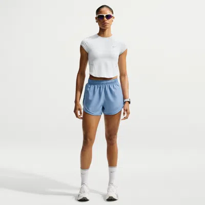 Nike Women's Tempo Dri-fit Mid-rise Brief-lined Running Shorts In Blue