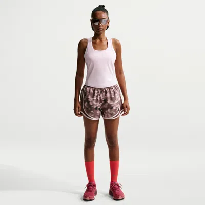 Nike Women's Tempo Mid-rise 3" Brief-lined Printed Running Shorts In Purple