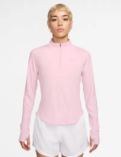 Nike Women's Tempo Swoosh Run Dri-fit 1/4-zip Top In Pink