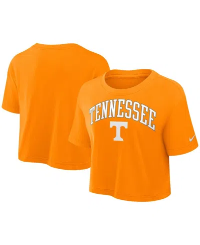 NIKE WOMEN'S TENNESSEE ORANGE TENNESSEE VOLUNTEERS POWER PURSUIT ATHLETIC PREP ARCH PERFORMANCE CROPPED T
