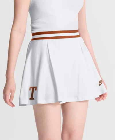 Nike Women's Texas Longhorns Pleated High-waisted Skort, 4" Inseam In White