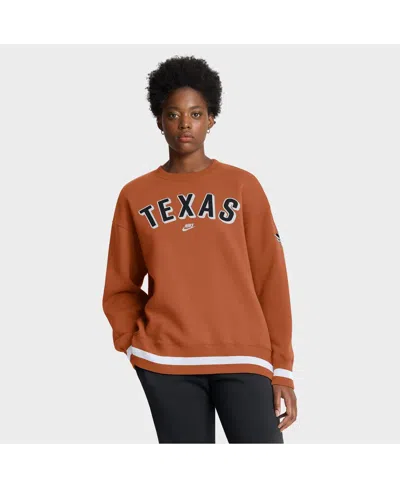 Nike Women's Texas Orange Texas Longhorns Oversized Legacy Phoenix Sweatshirt In Blue