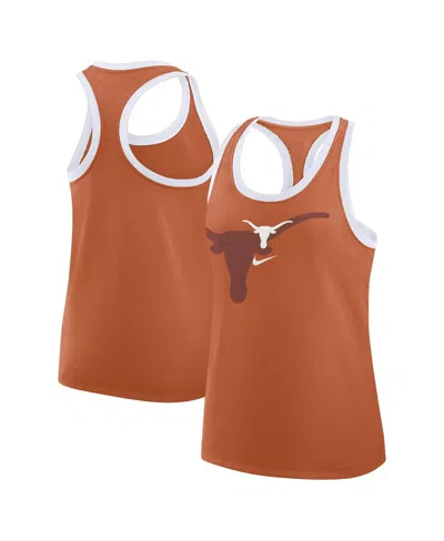 Nike Women's Texas Orange Texas Longhorns Primetime Tri-blend Racerback Tank Top In Burnt Orange