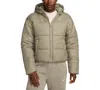 Nike Sportswear Classic Puffer Therma-fit Hooded Jacket In Light Army,white