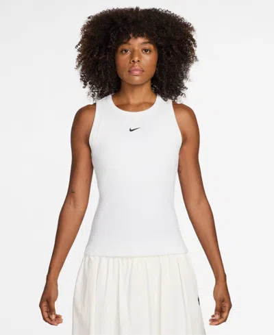 Nike Women's Tight Ribbed Tank Top In White