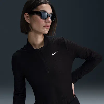 Nike Women's Tour Dri-fit Adv 1/2-zip Golf Top In Black