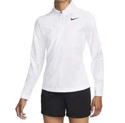 Nike Women's Tour Dri Fit Adv 1/4 Zip Golf Top In White