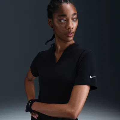 Nike Women's Tour Dri-fit Short-sleeve Blade Golf Polo In Black
