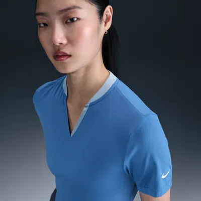 Nike Women's Tour Dri-fit Short-sleeve Blade Golf Polo In Blue