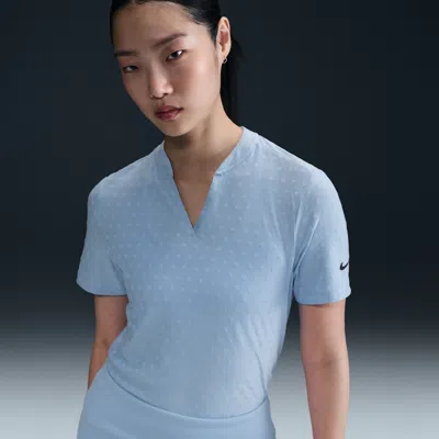 Nike Women's Tour Dri-fit Short-sleeve Blade Jacquard Golf Polo In Blue