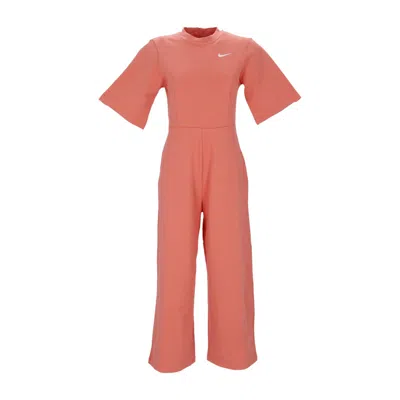 Nike Women's Tracksuit Sportswear Jersey Jumpsuit Madder Root/white