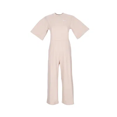 Nike Women's Tracksuit Sportswear Jersey Jumpsuit Sanddrift/white