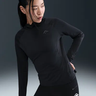 Nike Women's Trail Uv Protection Hooded Mid Layer In Black