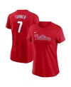 Nike Women's Trea Turner Red Philadelphia Phillies Fuse Name Number T-shirt In Red