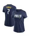 Nike Women's Trea Turner Royal Philadelphia Phillies 2024 City Connect Fuse Player Name Number T-shirt