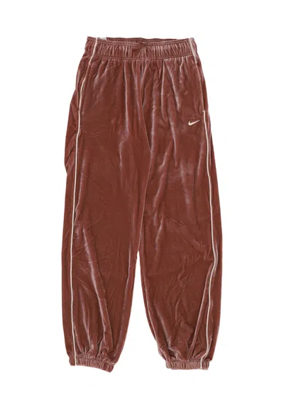 Nike Women's Trousers W Sportswear Velour Jogger Red Sepia/sail