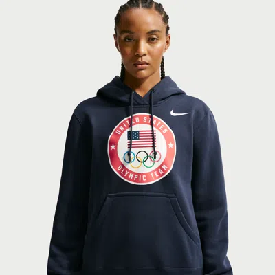 Nike Women's United States Olympic Team Phoenix Fleece Fleece Hoodie In Blue