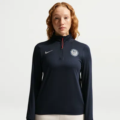 Nike Women's United States Olympic Team Swift Element 1/4-zip Top In Blue