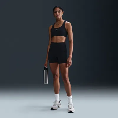 Nike Women's Universa Medium-support High-waisted 5" Biker Shorts With Pockets In Black